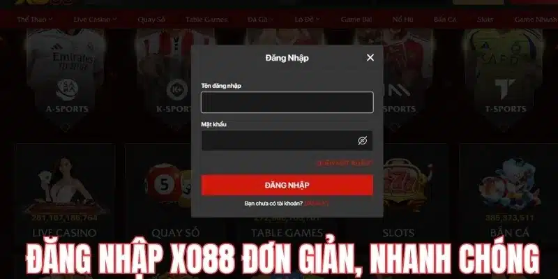 Đăng nhập Xo88 đơn giản, nhanh chóng