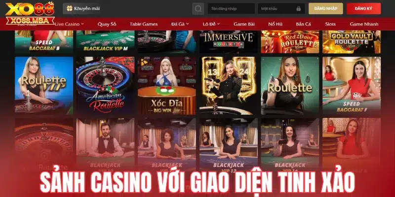 Khám phá sảnh casino với giao diện tinh xảo