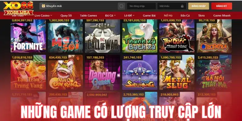 Những game nổ hũ có lượng truy cập lớn