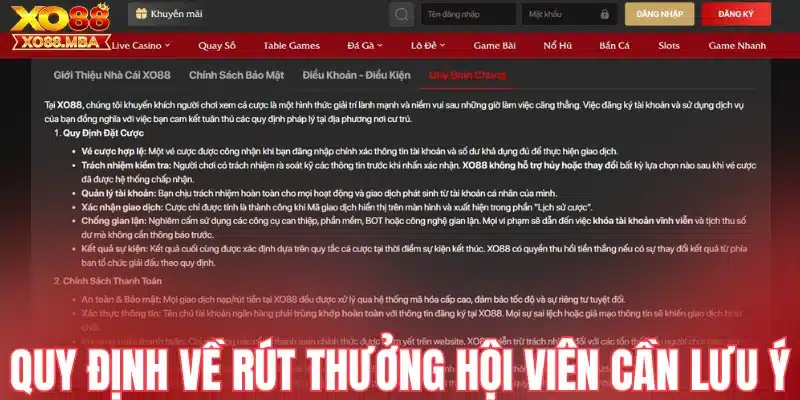 Quy định về rút thưởng hội viên cần lưu ý