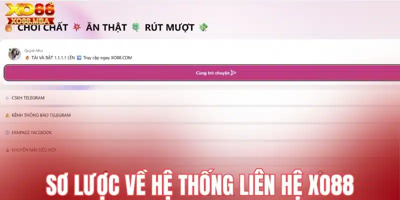 Sơ lược về hệ thống liên hệ Xo88