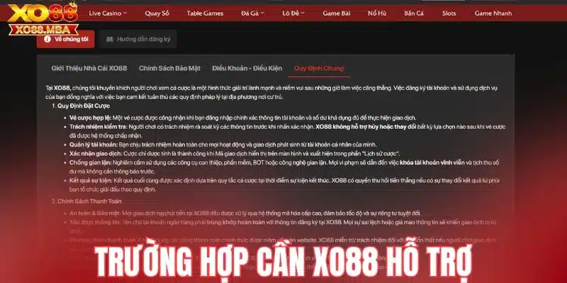 Trường hợp cần Xo88 hỗ trợ