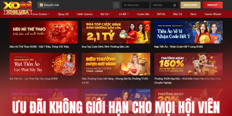 Ưu đãi không giới hạn dành cho mọi hội viên